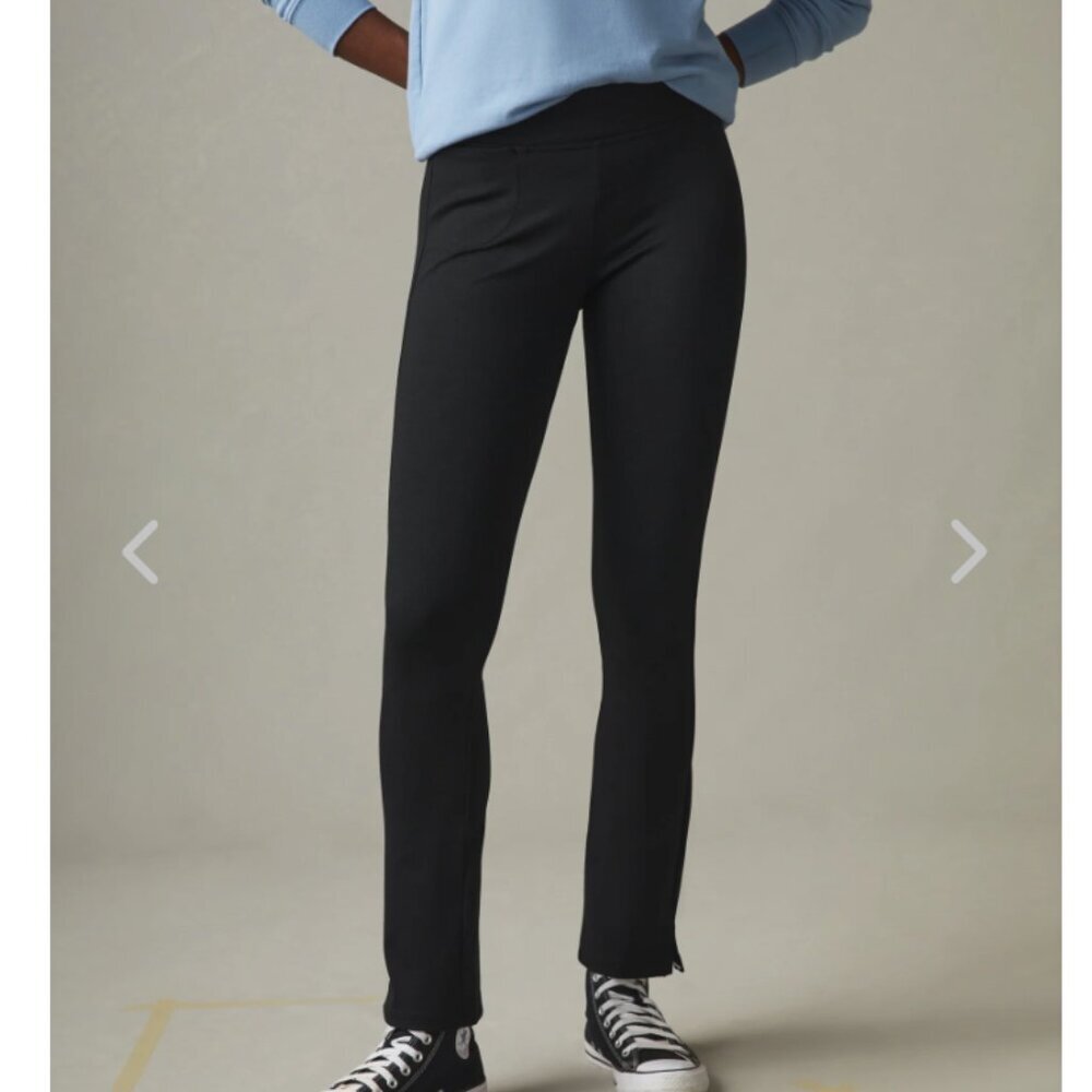 American Giant - Women's Ponte Kick Flare Pants in Black, size 14.